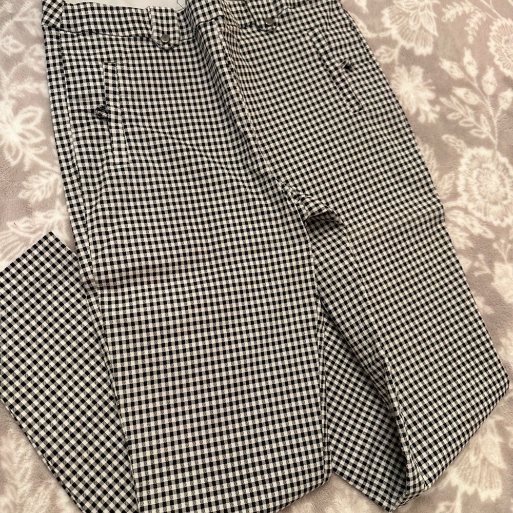 Chic Black and White Checkered Pants